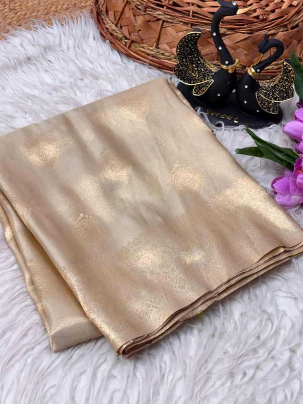 Tissue Silk Designer Saree in Beige