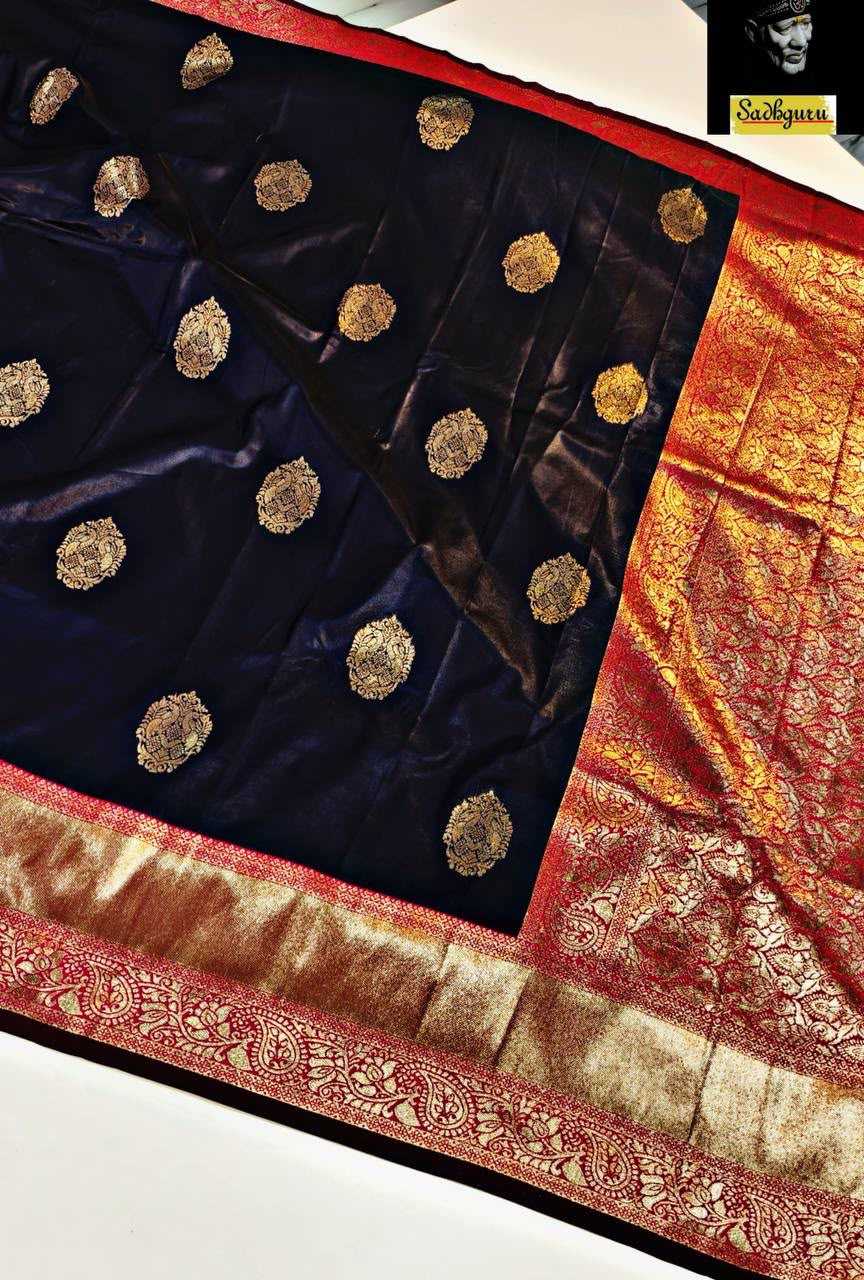 Soft Silk Designer Saree in Black