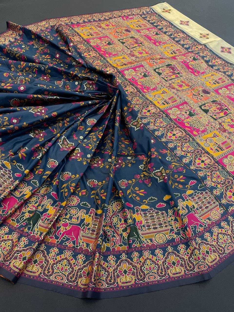 Pashmina Designer Saree in Blue