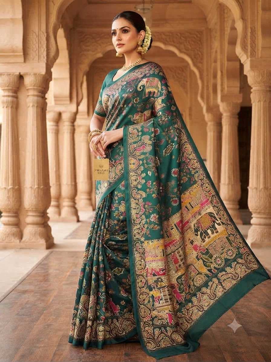 Pashmina Designer Saree in Blue