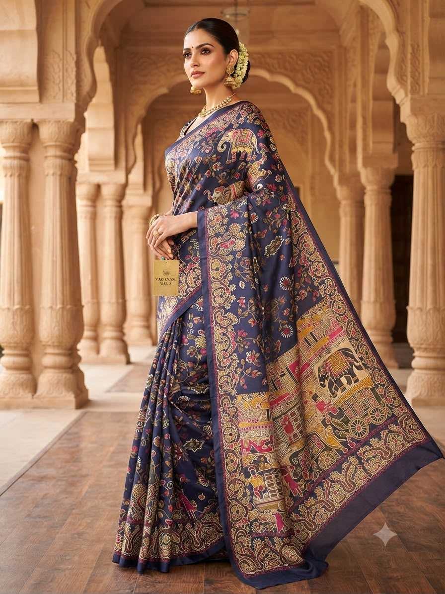 Pashmina Designer Saree in Blue