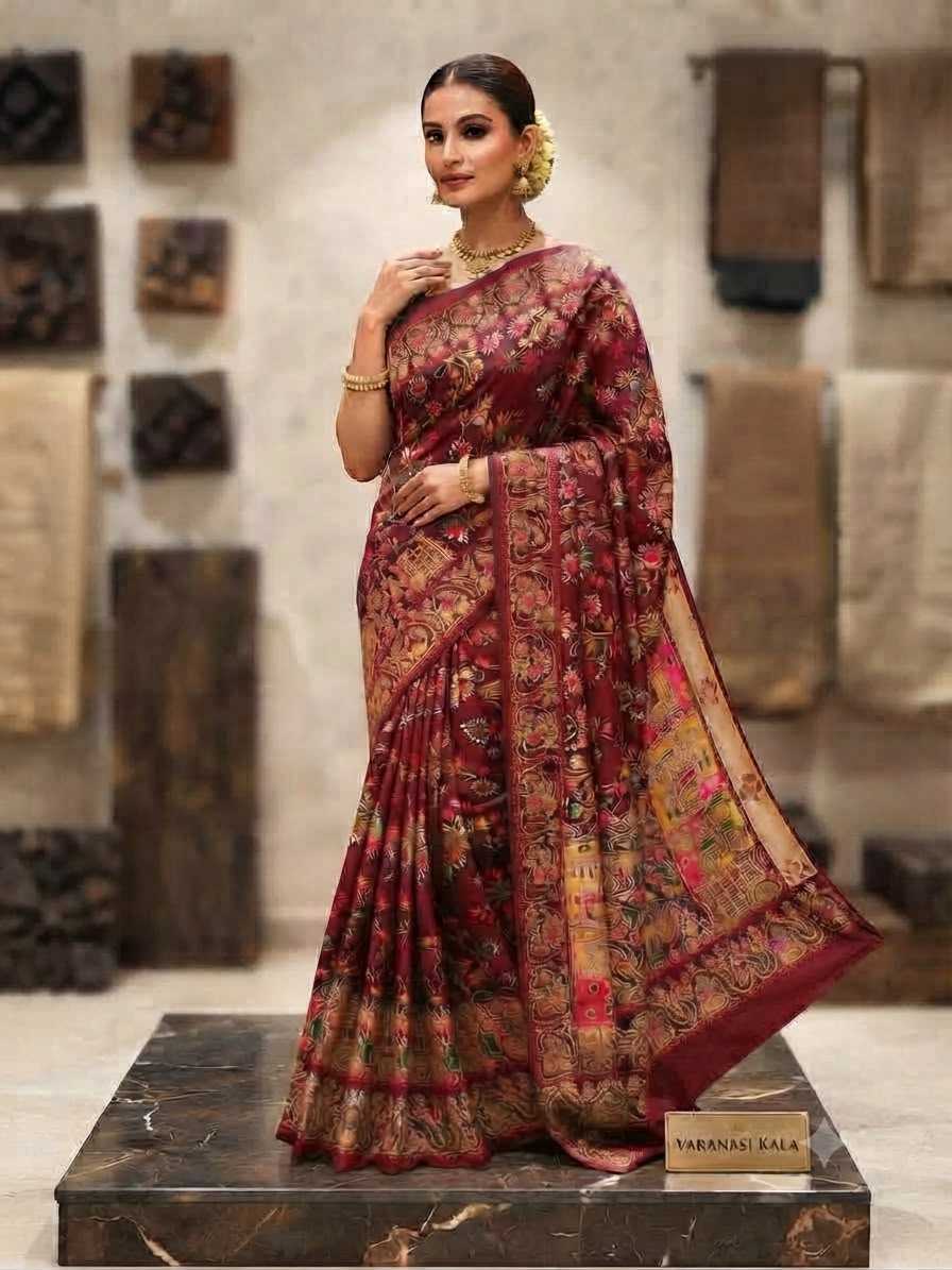 Pashmina Designer Saree in Blue