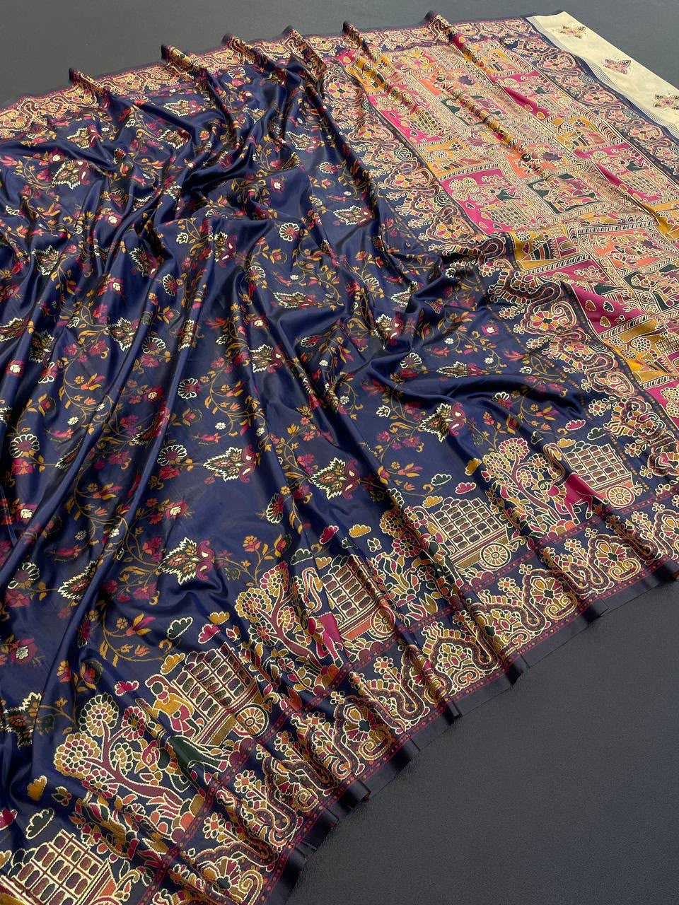Pashmina Designer Saree in Blue