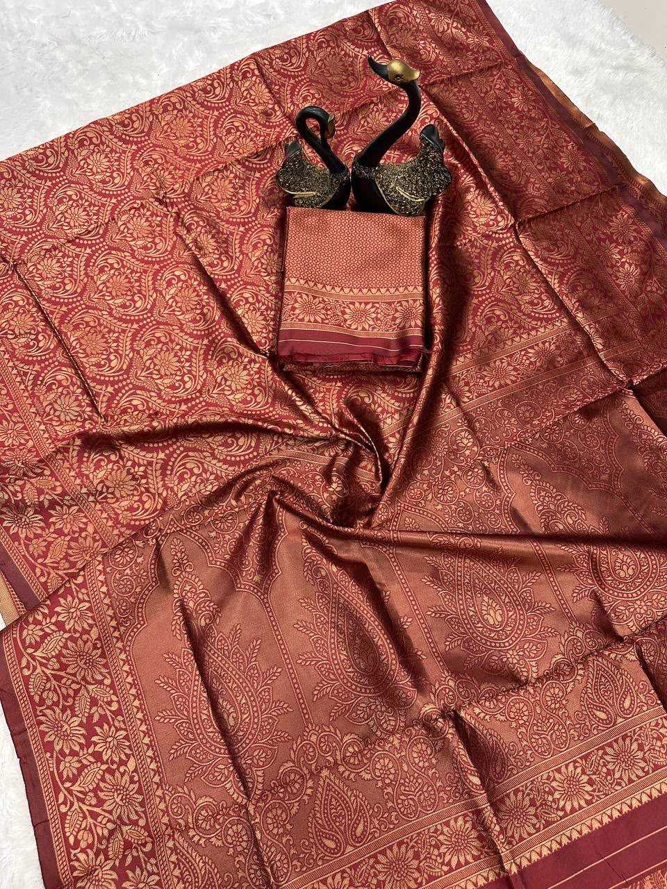 Lichi Silk Traditional Saree in Blue