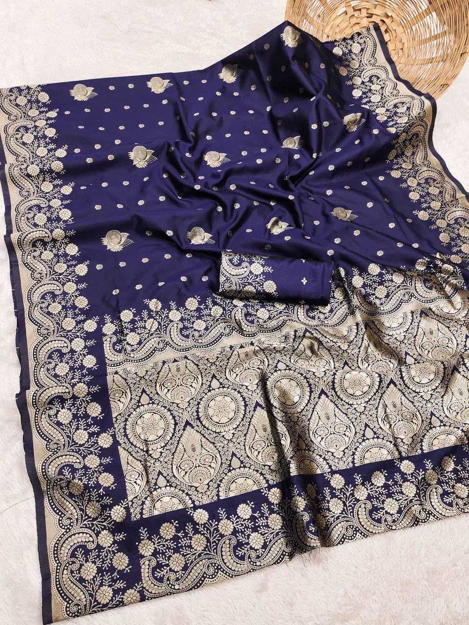 Lichi Silk Banarasi Saree in Dark Wine
