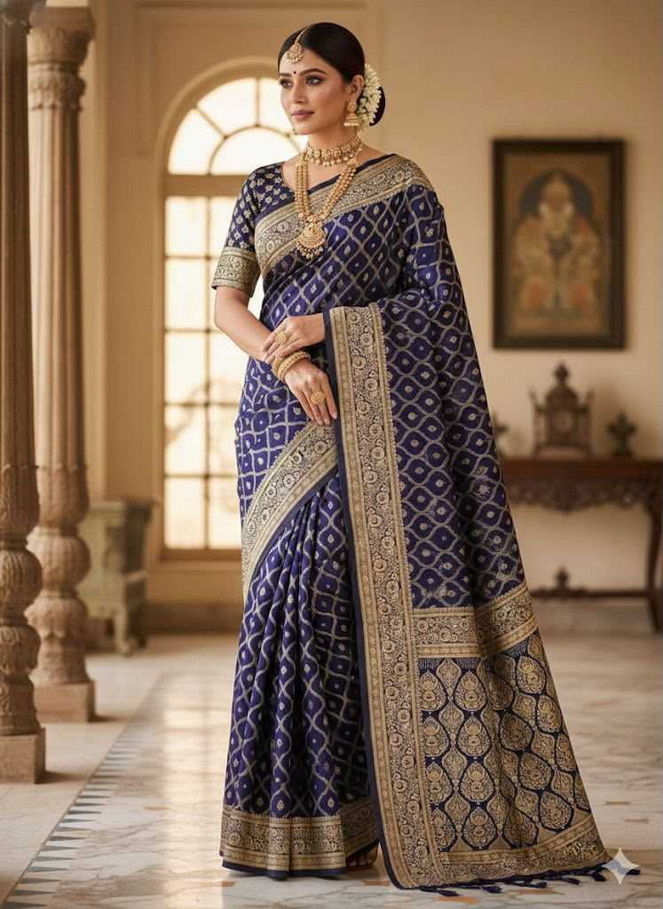 Lichi Silk Banarasi Saree in Violet