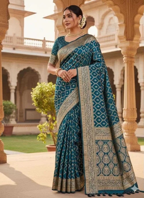 Lichi Silk Banarasi Saree in Violet