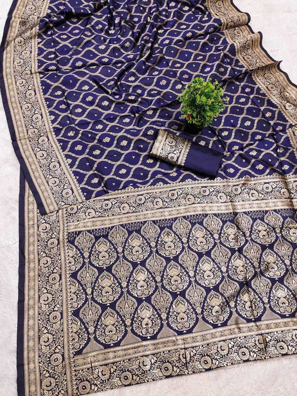 Lichi Silk Banarasi Saree in Violet