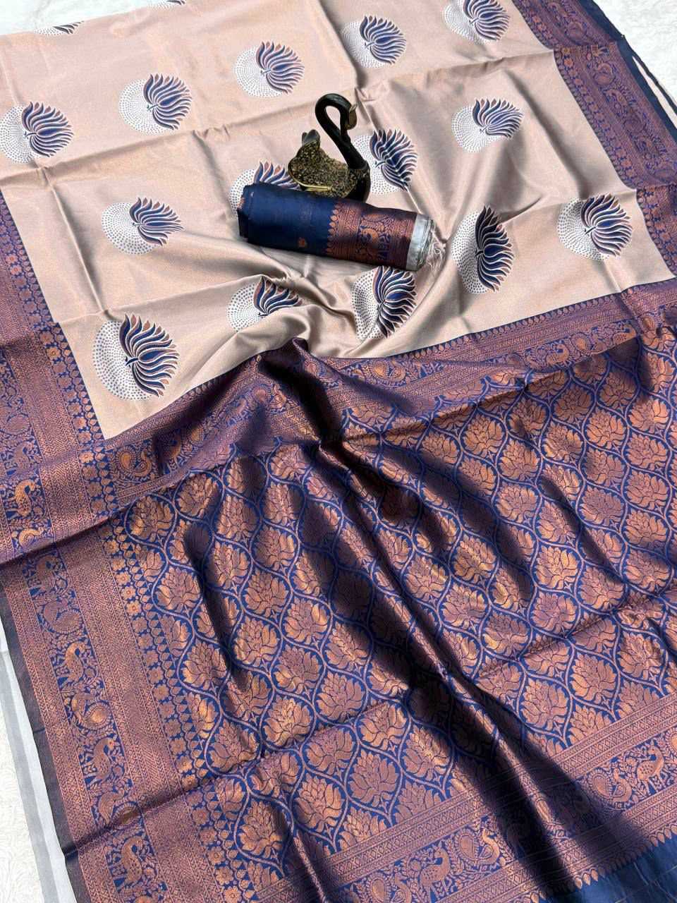 Banarasi Soft Silk Saree in Beige