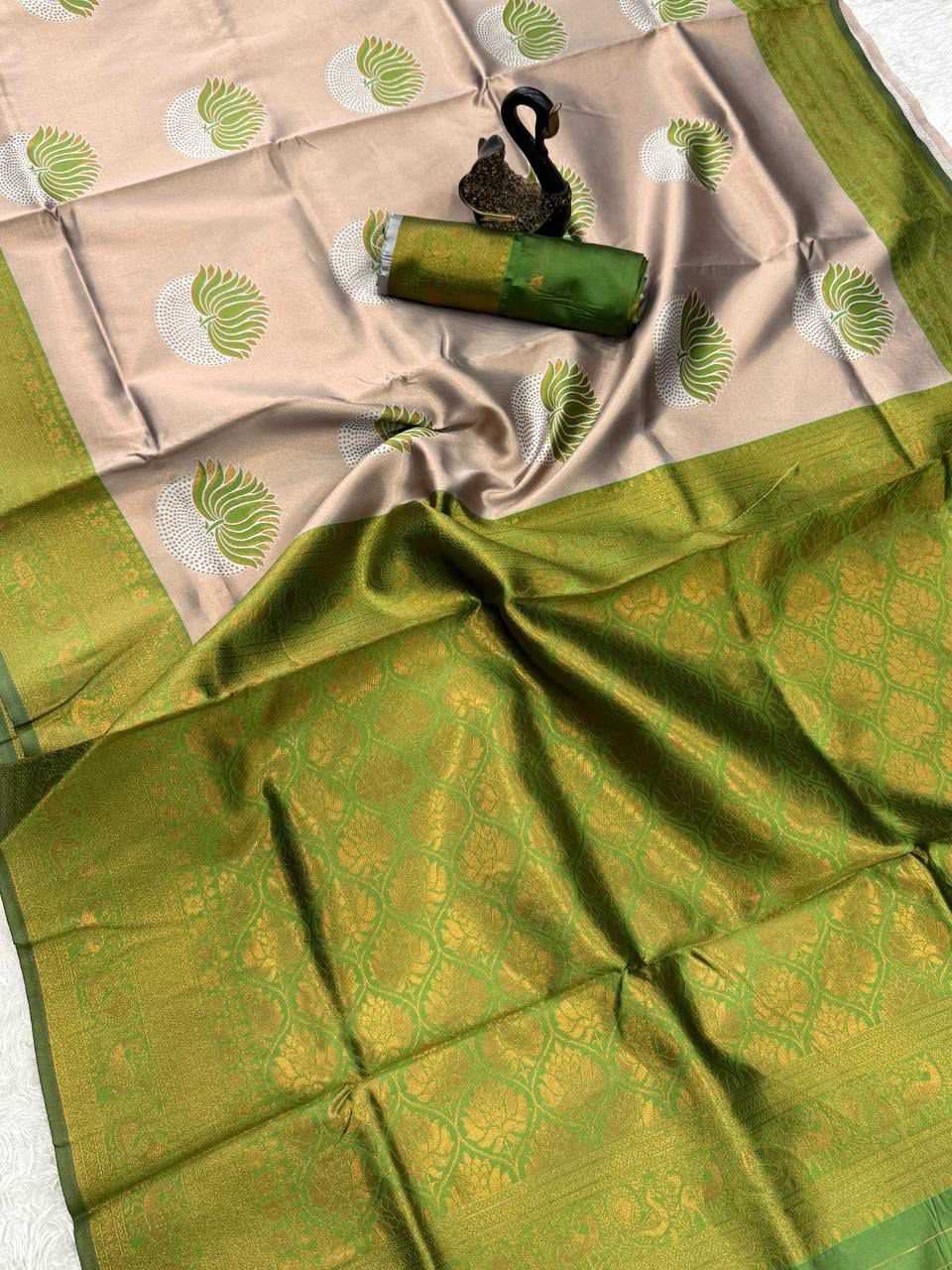 Banarasi Soft Silk Saree in Beige