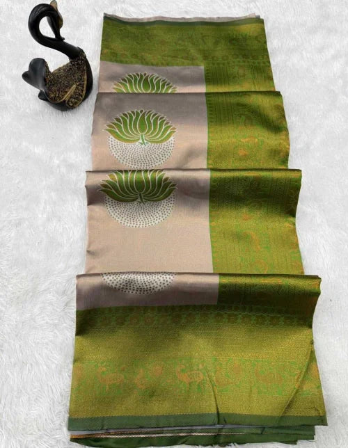 Soft Silk Designer Saree in Rani