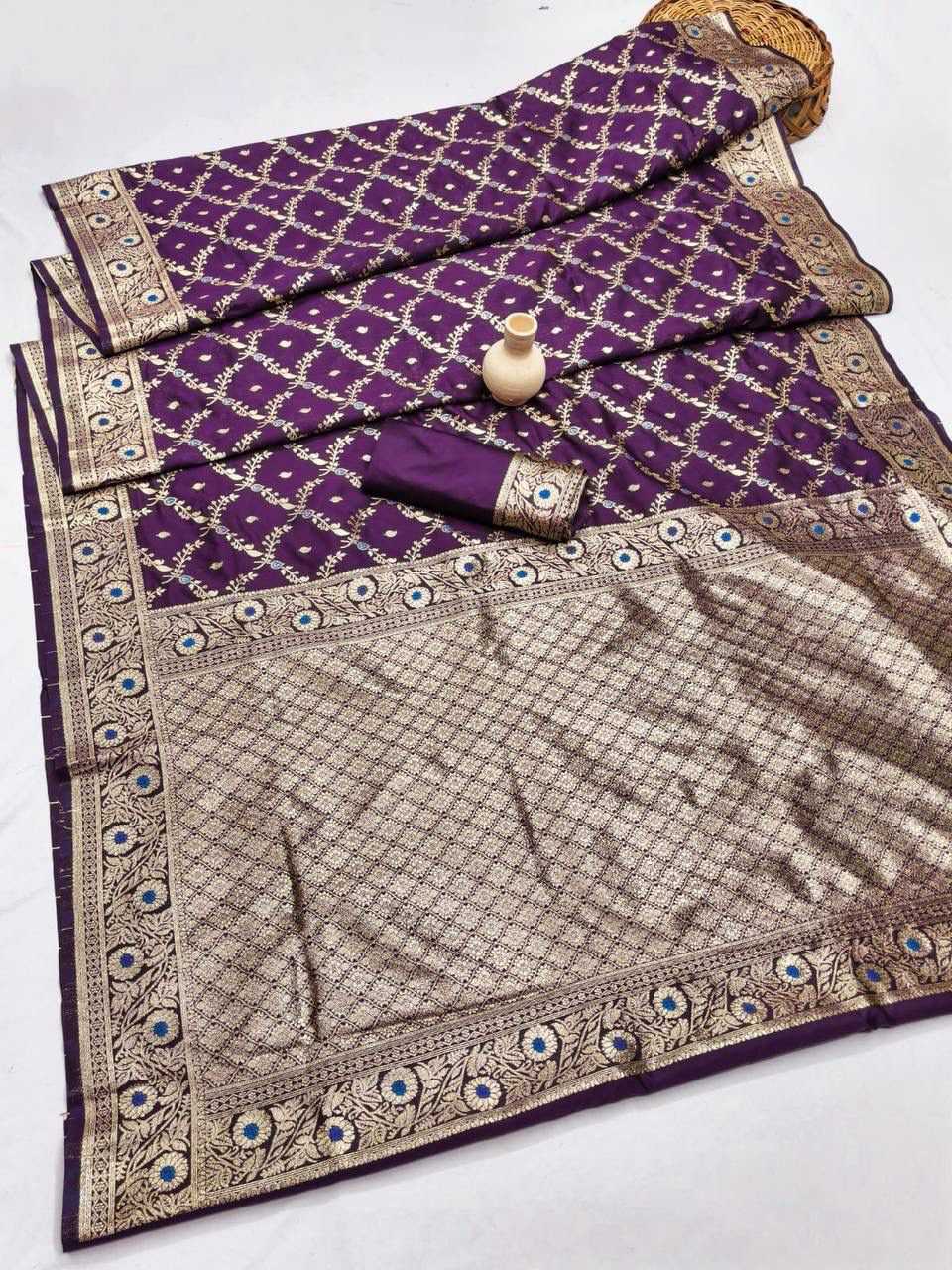 Banarasi Soft Silk Saree in Wine
