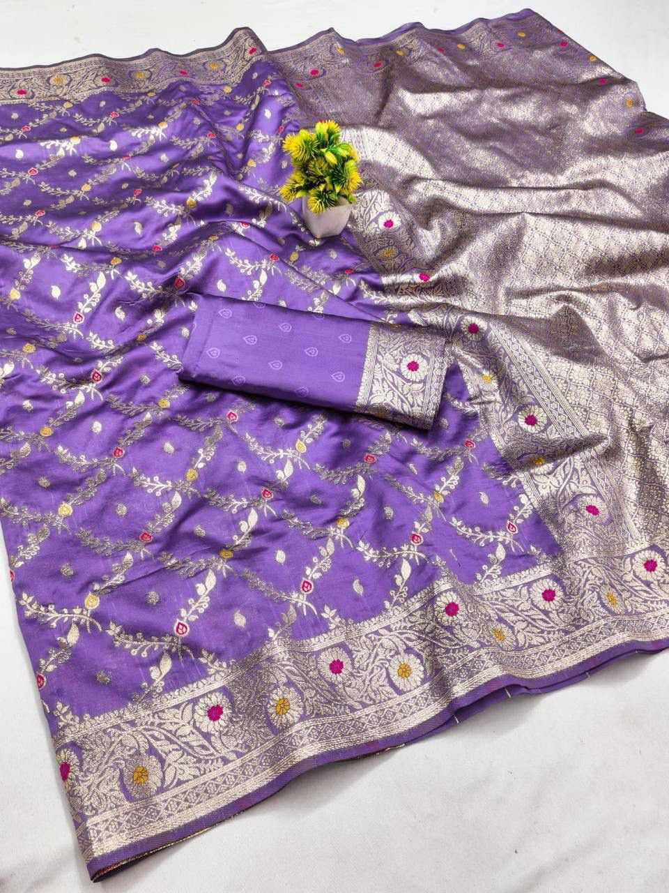 Banarasi Soft Silk Saree in Wine
