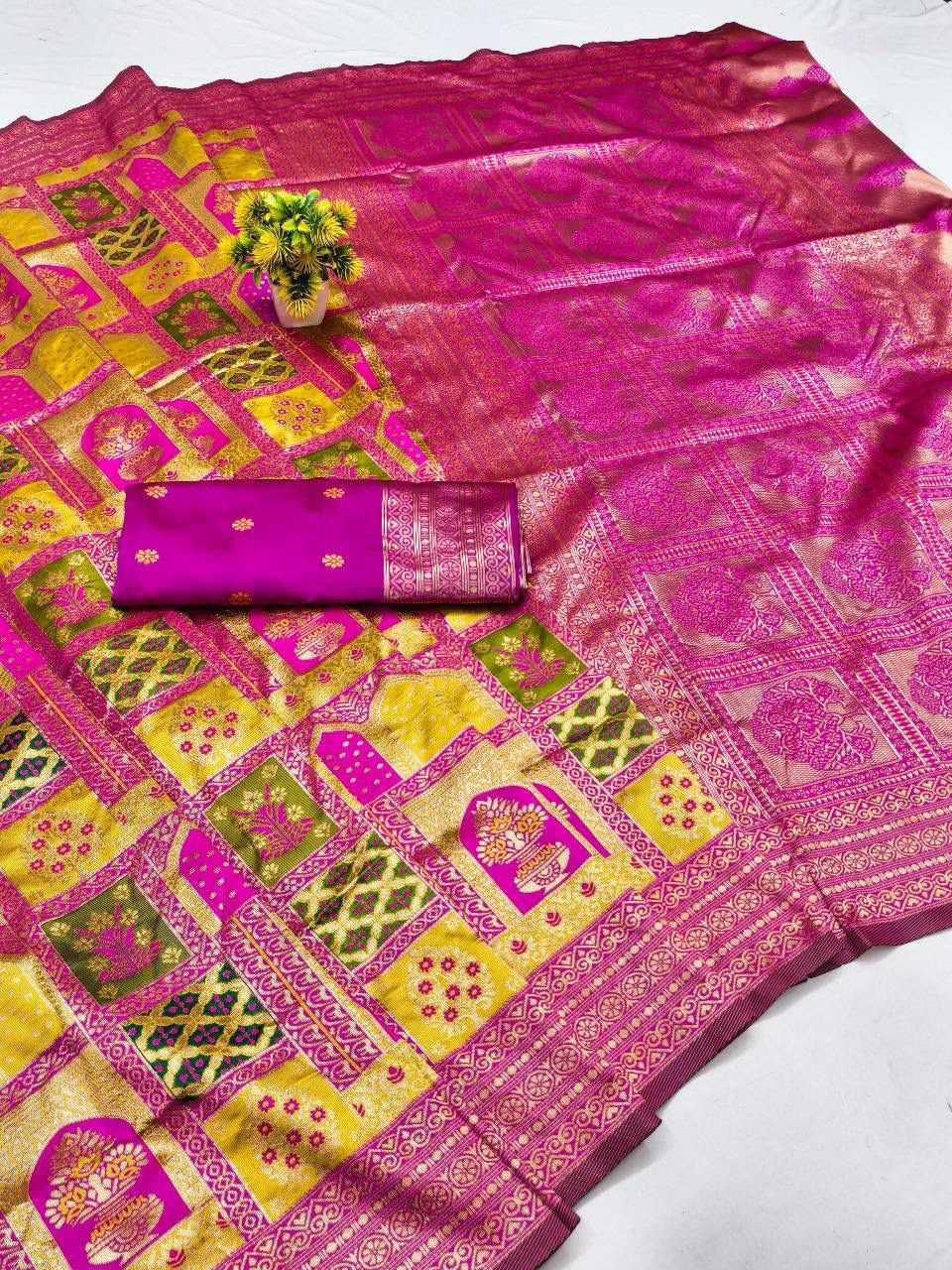 Banarasi Soft Silk Designer Saree in Bottle Green