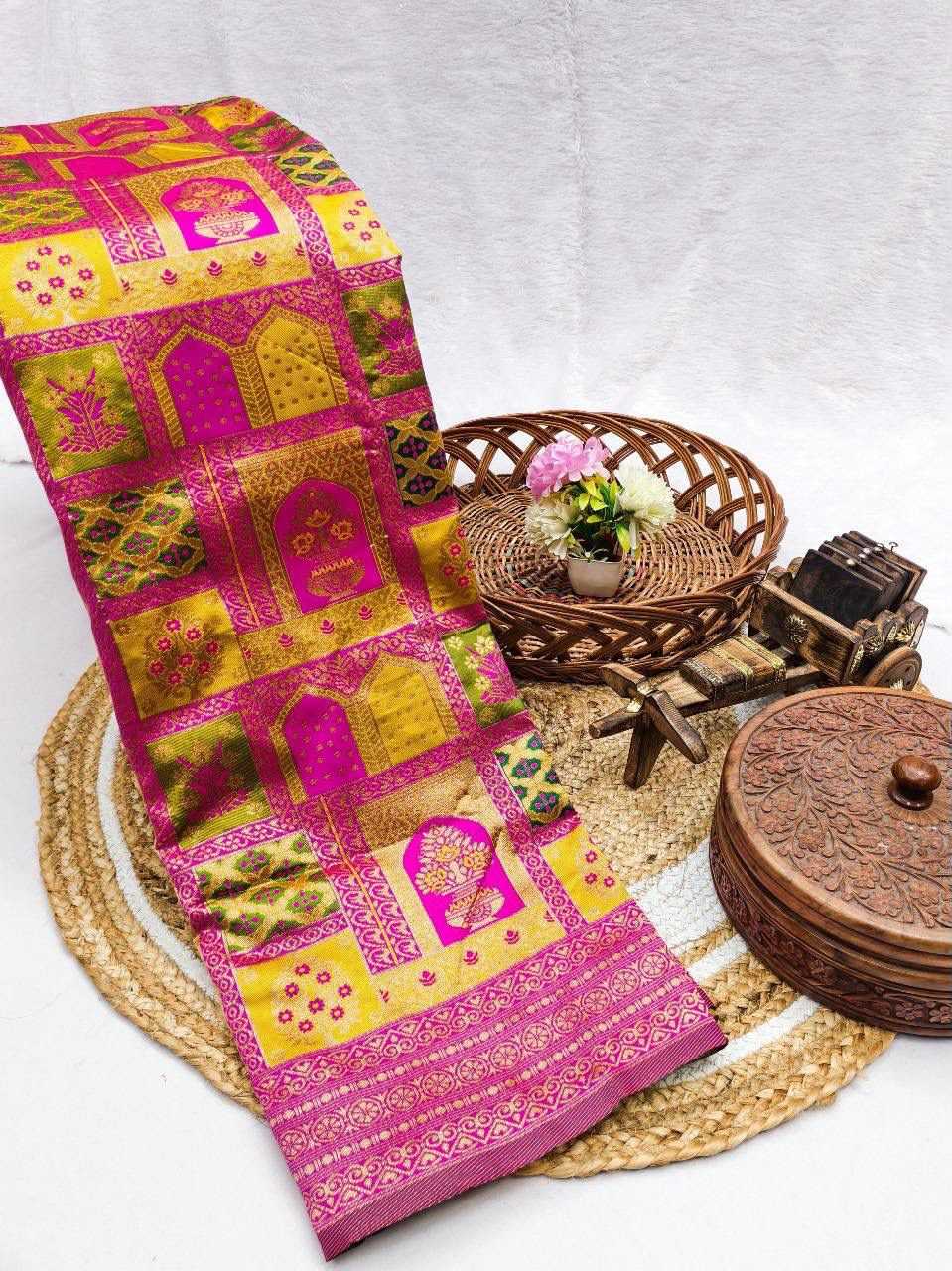 Banarasi Soft Silk Designer Saree in Bottle Green