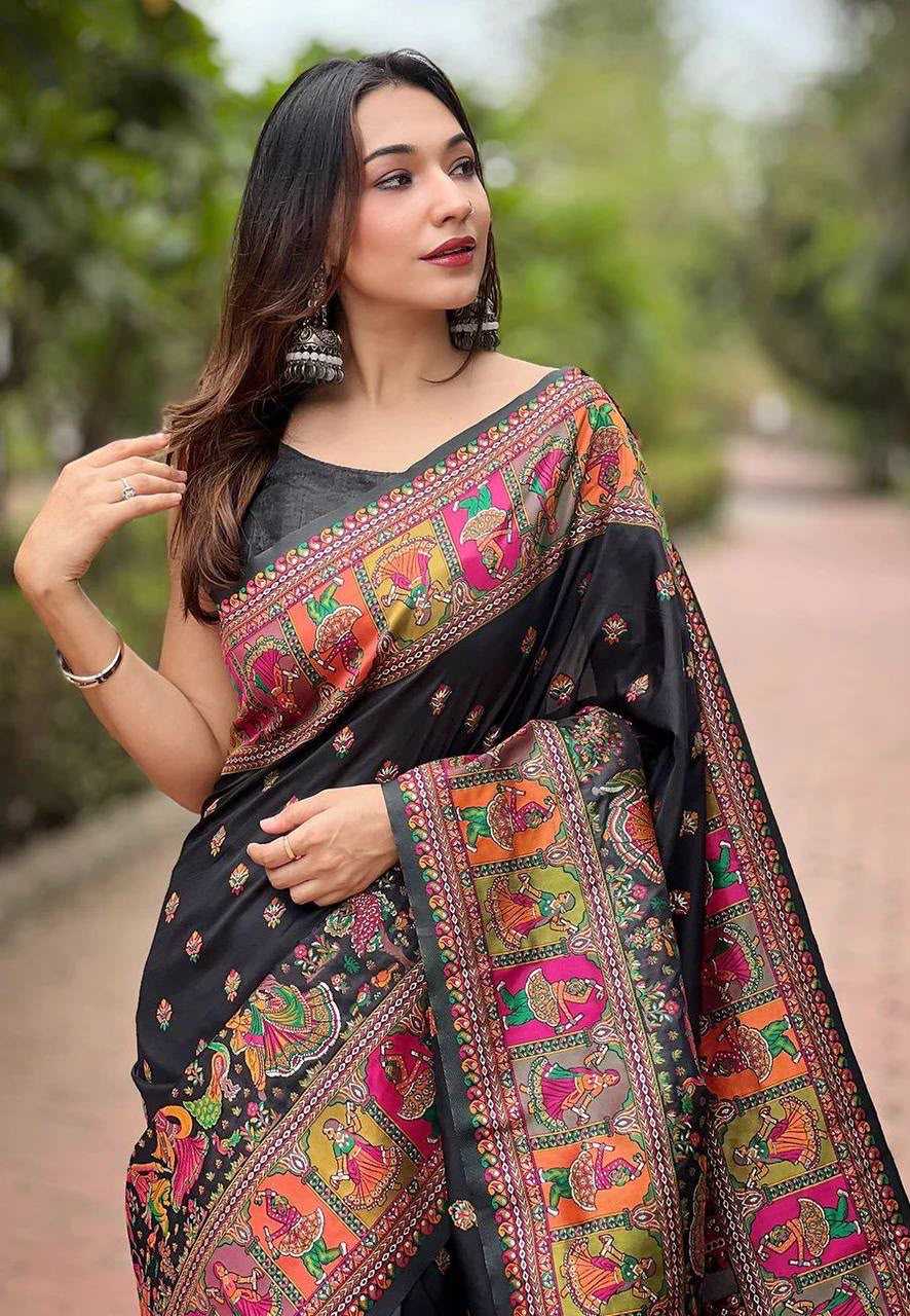 Pashmina Designer Saree in Pink