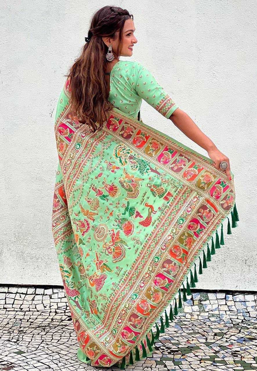 Pashmina Designer Saree in Pink
