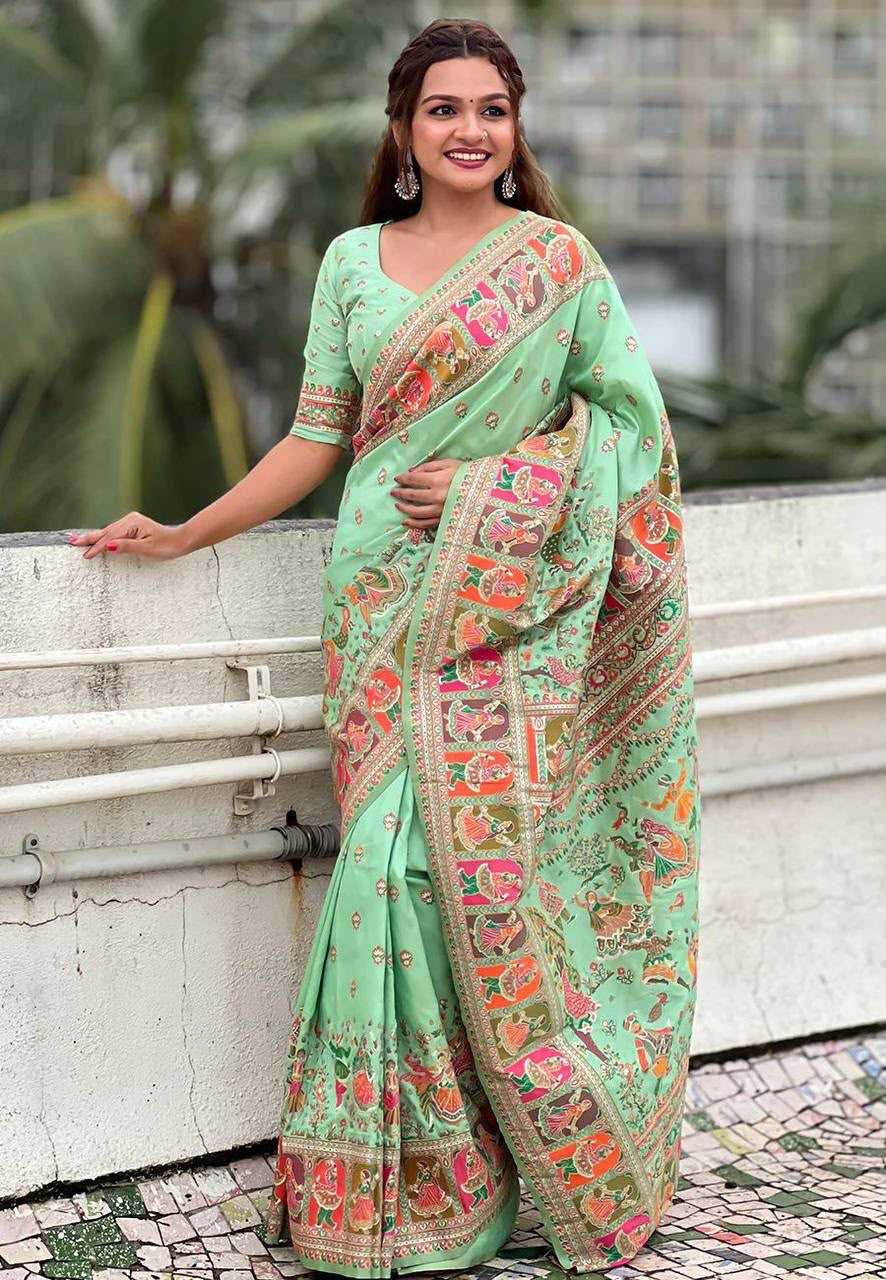 Pashmina Designer Saree in Pink