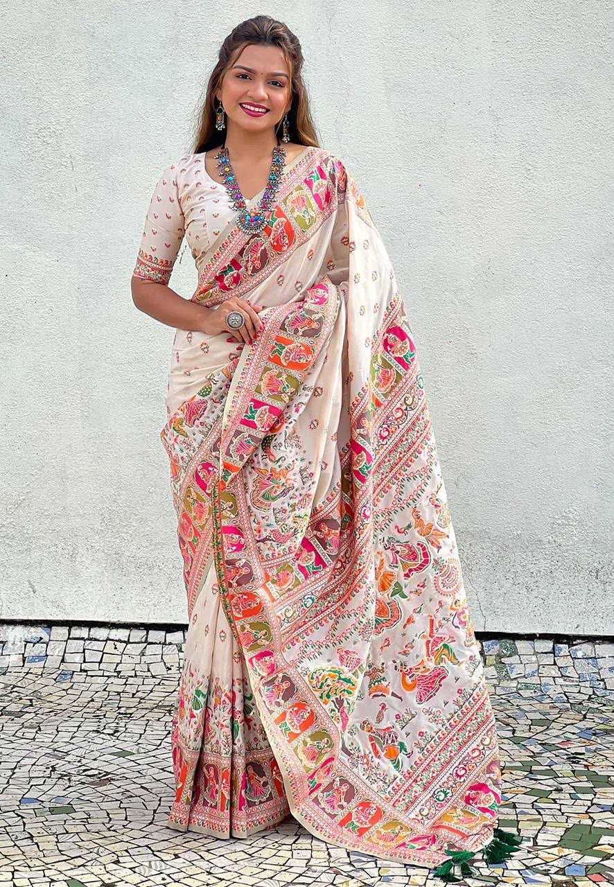 Pashmina Designer Saree in Pink