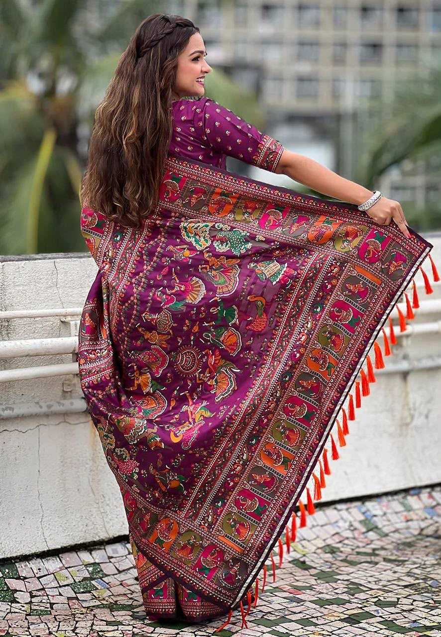 Pashmina Designer Saree in Pink