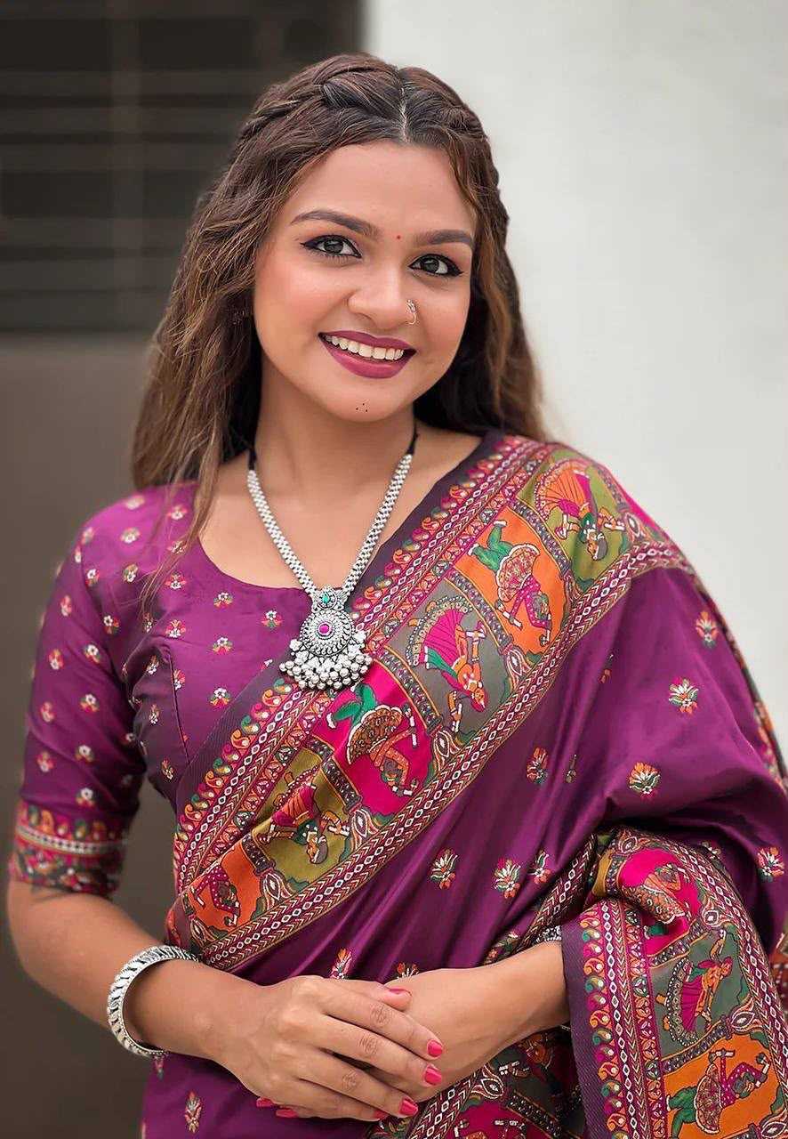 Pashmina Designer Saree in Pink