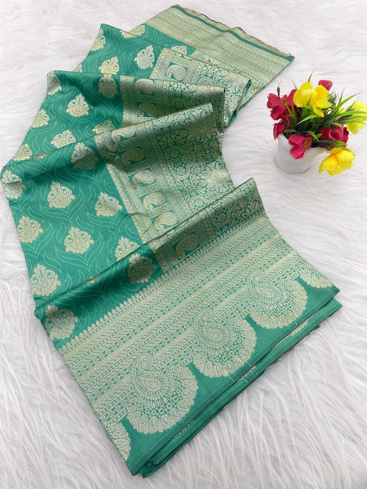 Banarasi Soft Silk Saree in Sky