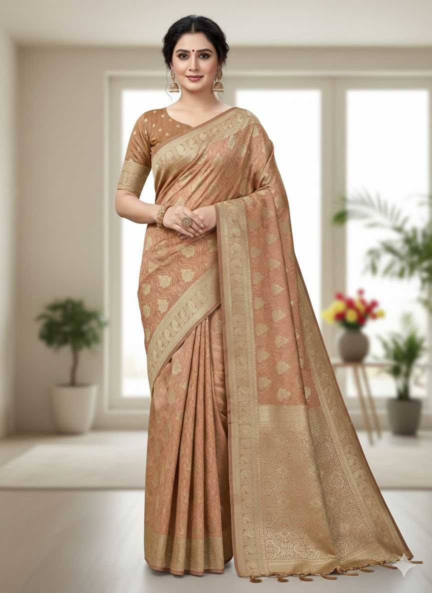Banarasi Soft Silk Saree in Sky