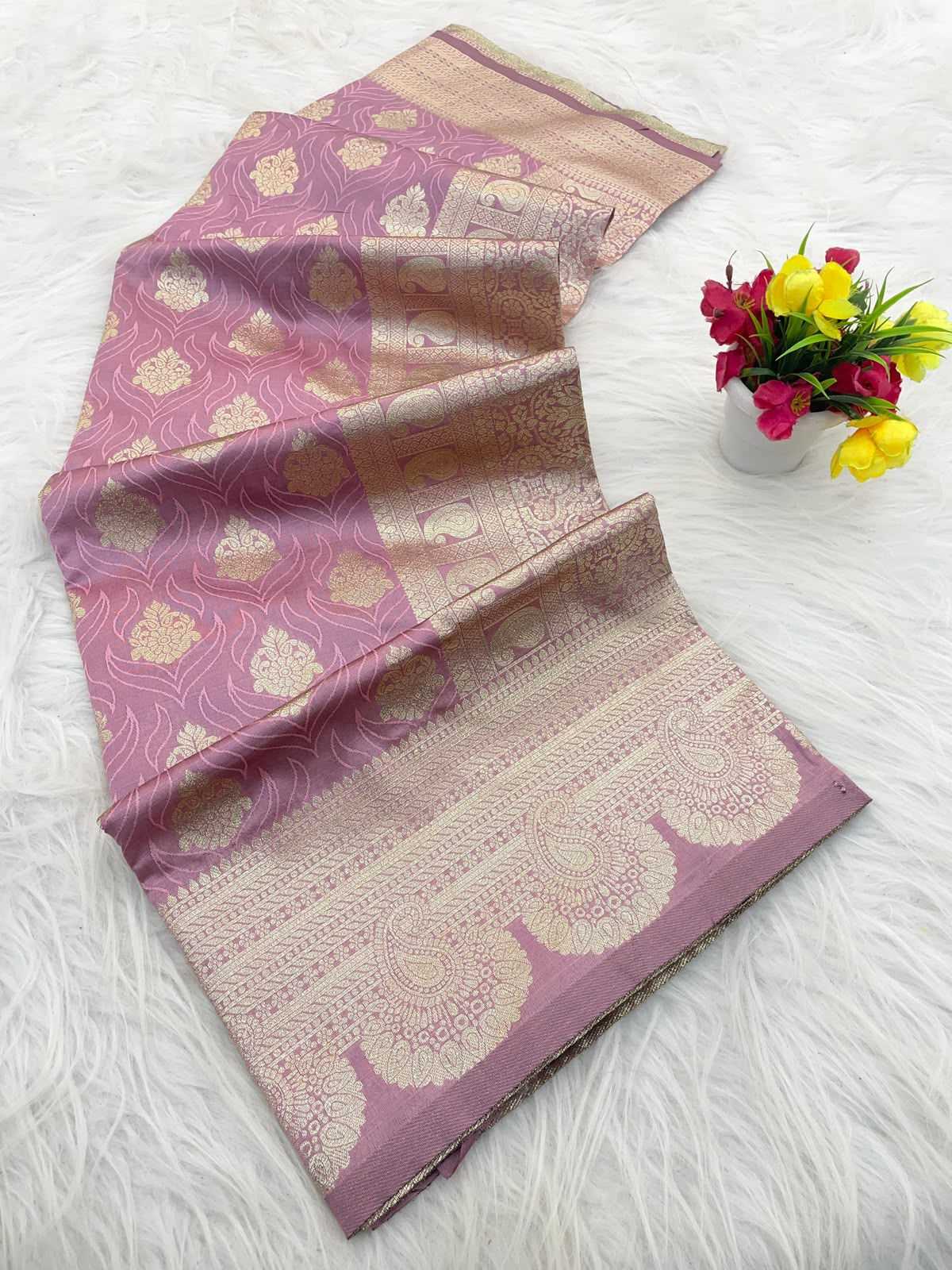 Banarasi Soft Silk Saree in Sky