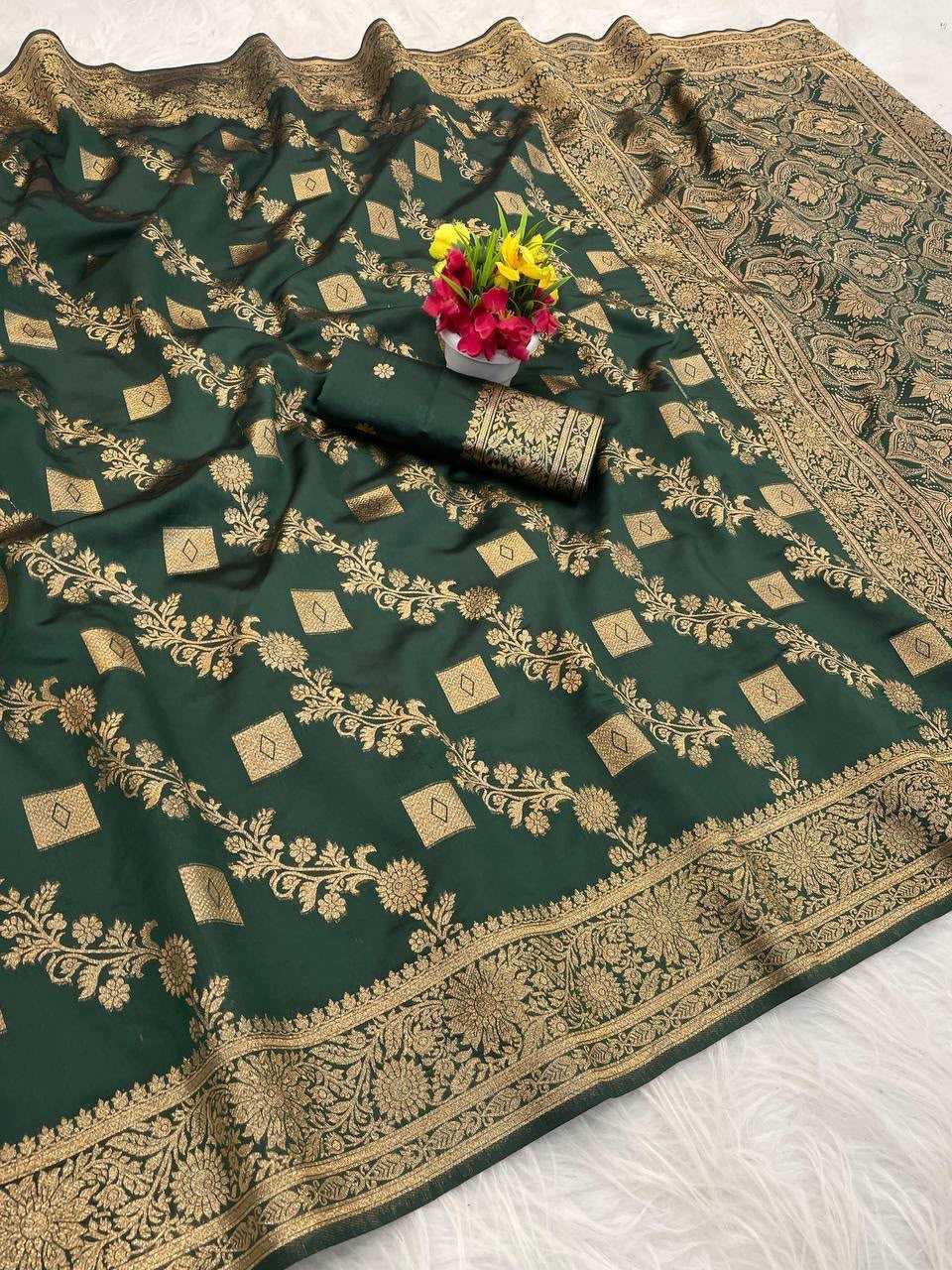 Banarasi Soft Silk Saree in Navy Blue
