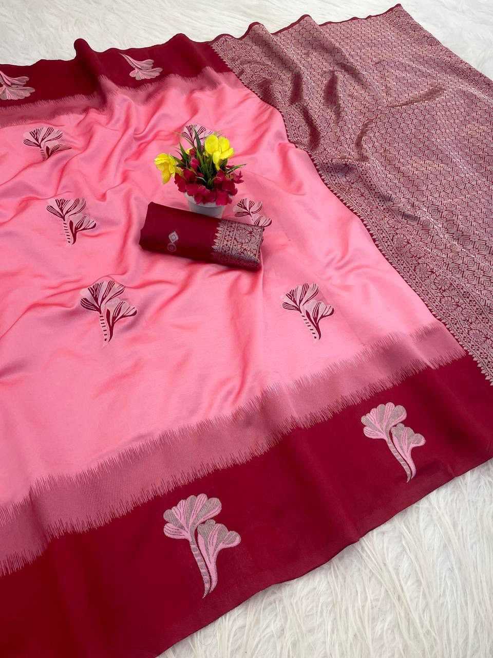 Banarasi Soft Silk Saree in Light Green