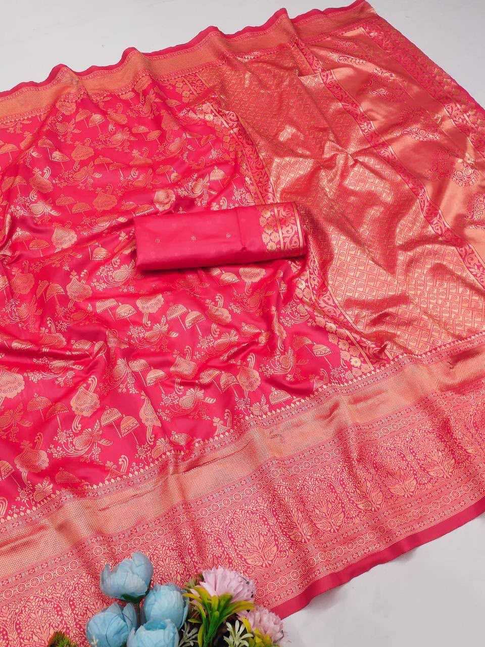 Lichi Silk Banarasi Saree in Violent Violet