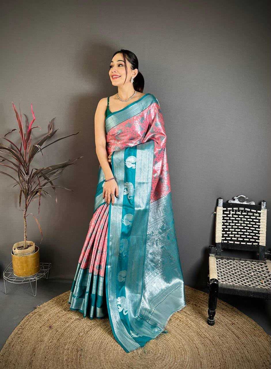 Kanjivaram Silk Designer Saree in Lavender