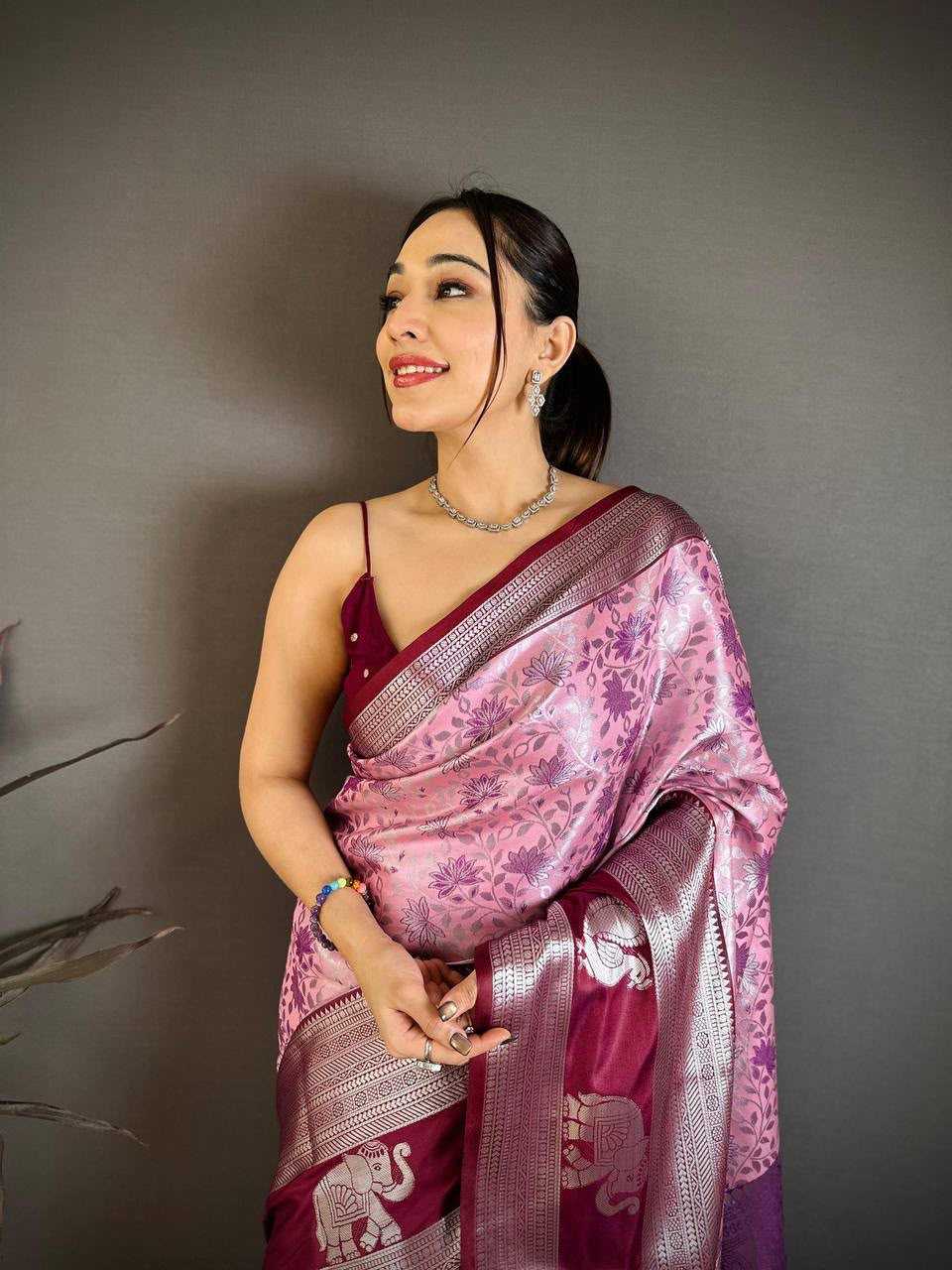 Kanjivaram Silk Designer Saree in Lavender
