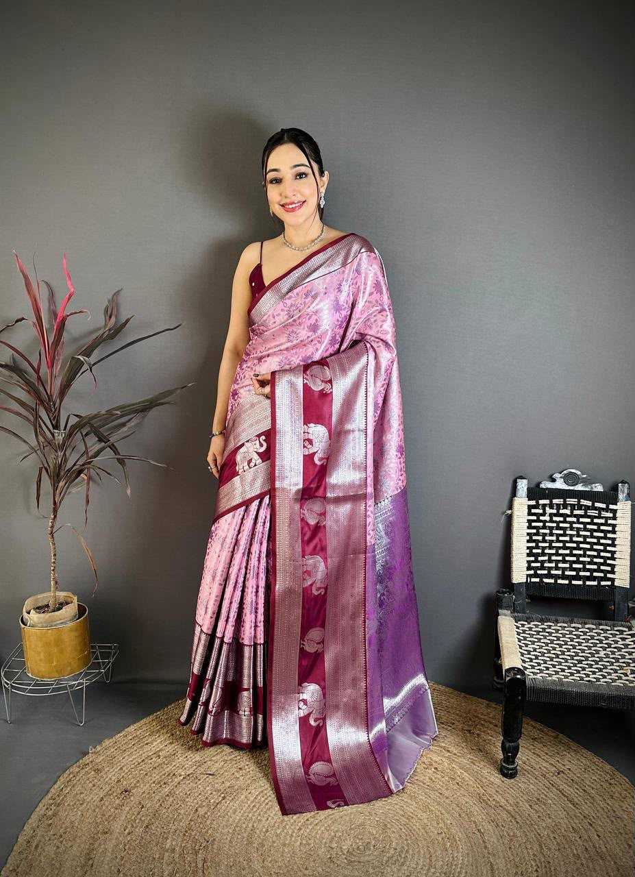 Kanjivaram Silk Designer Saree in Lavender