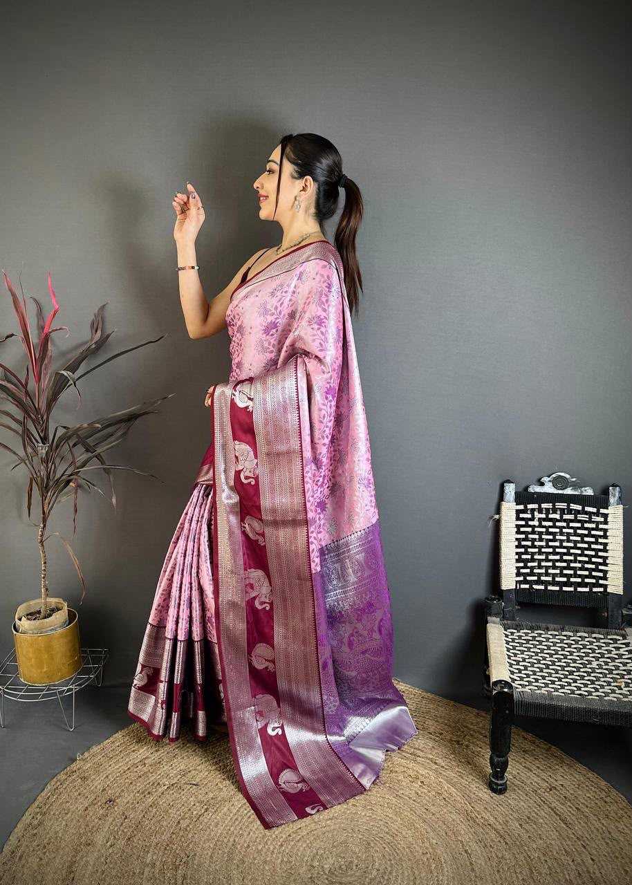 Kanjivaram Silk Designer Saree in Lavender
