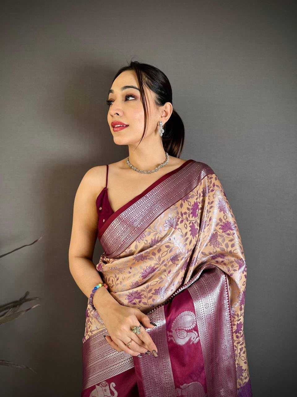 Kanjivaram Silk Designer Saree in Lavender