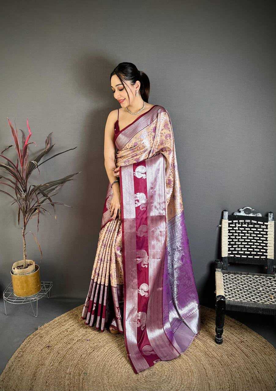 Kanjivaram Silk Designer Saree in Lavender