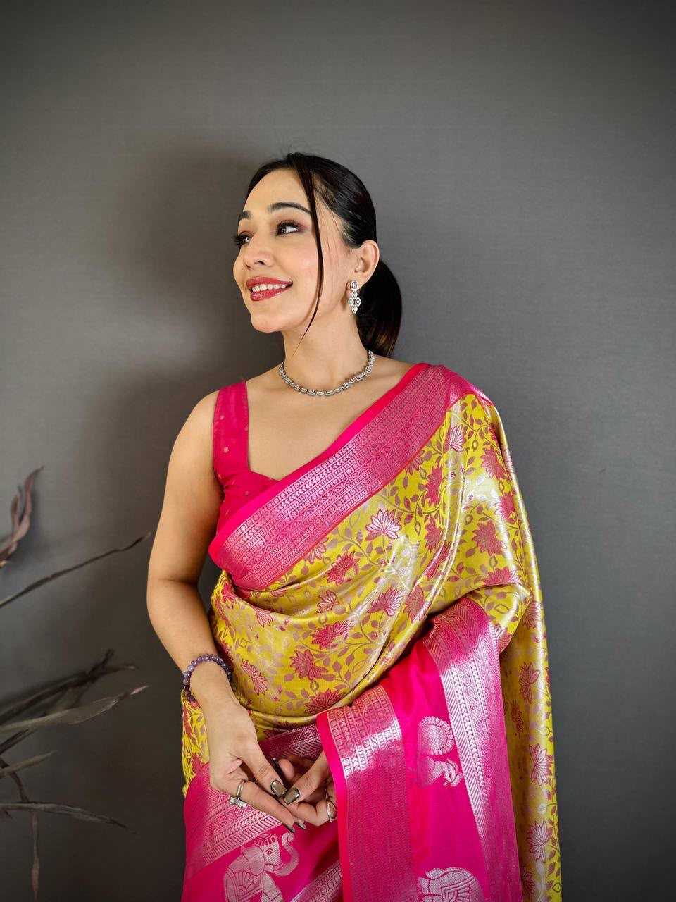 Kanjivaram Silk Designer Saree in Lavender