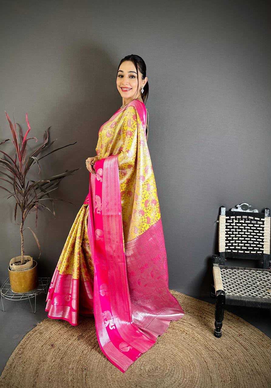 Kanjivaram Silk Designer Saree in Lavender
