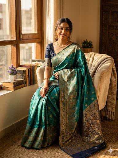 Aratrika Lichi Silk Banarasi Saree