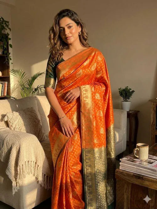 Aratrika Lichi Silk Banarasi Saree