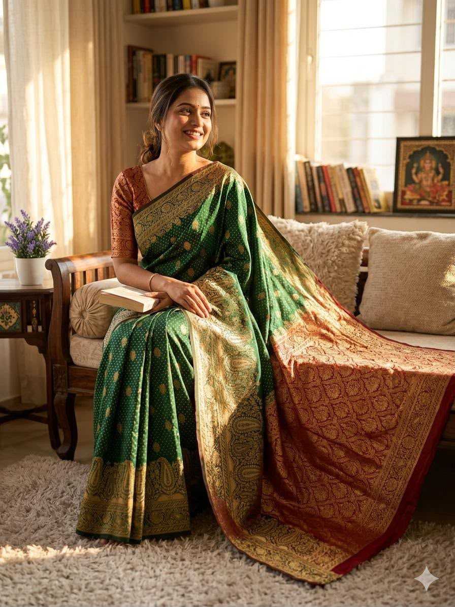 Aratrika Lichi Silk Banarasi Saree