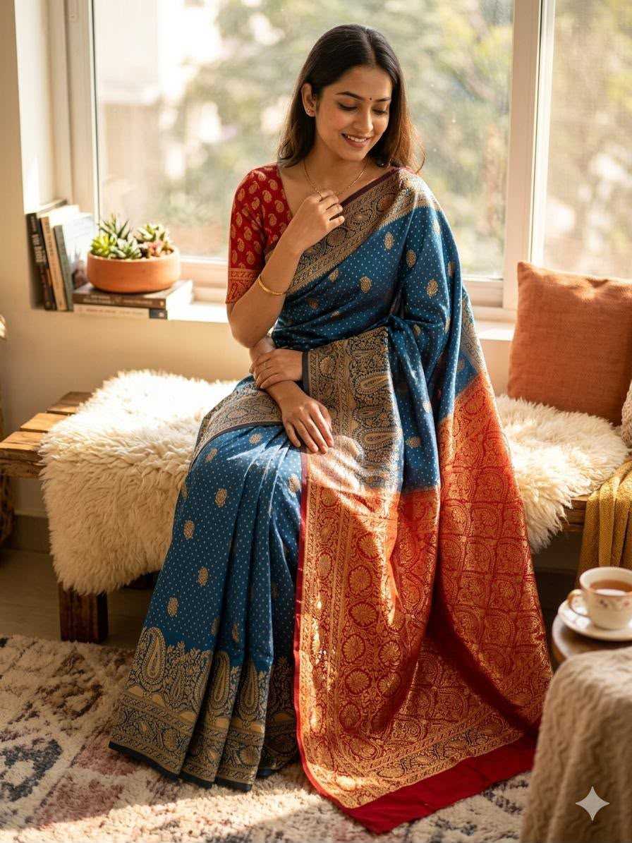 Aratrika Lichi Silk Banarasi Saree