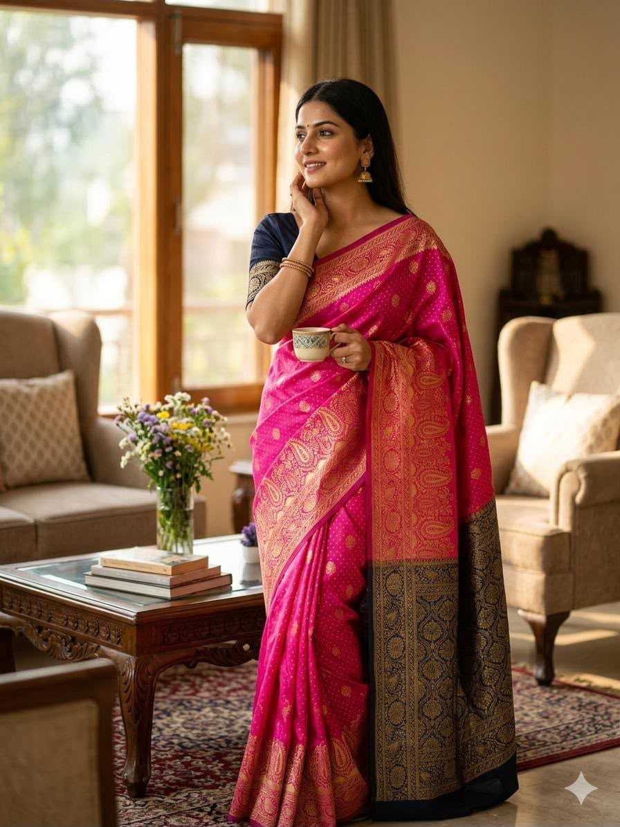 Aratrika Lichi Silk Banarasi Saree