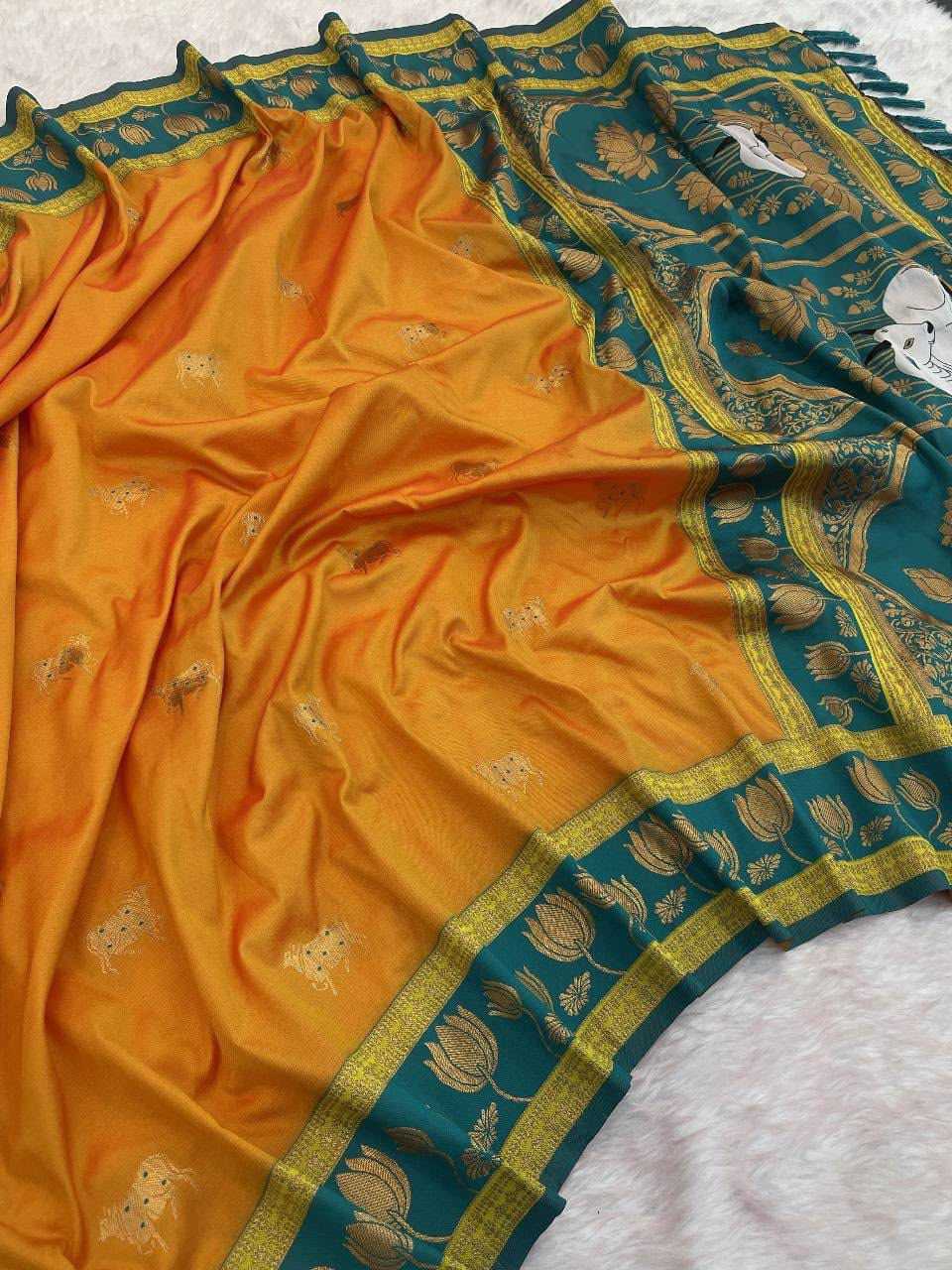 Cow Premium Silk Designer Saree