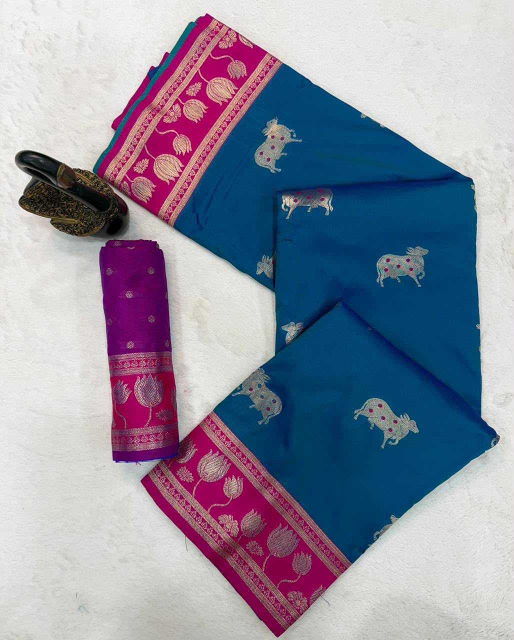 Cow Premium Silk Designer Saree