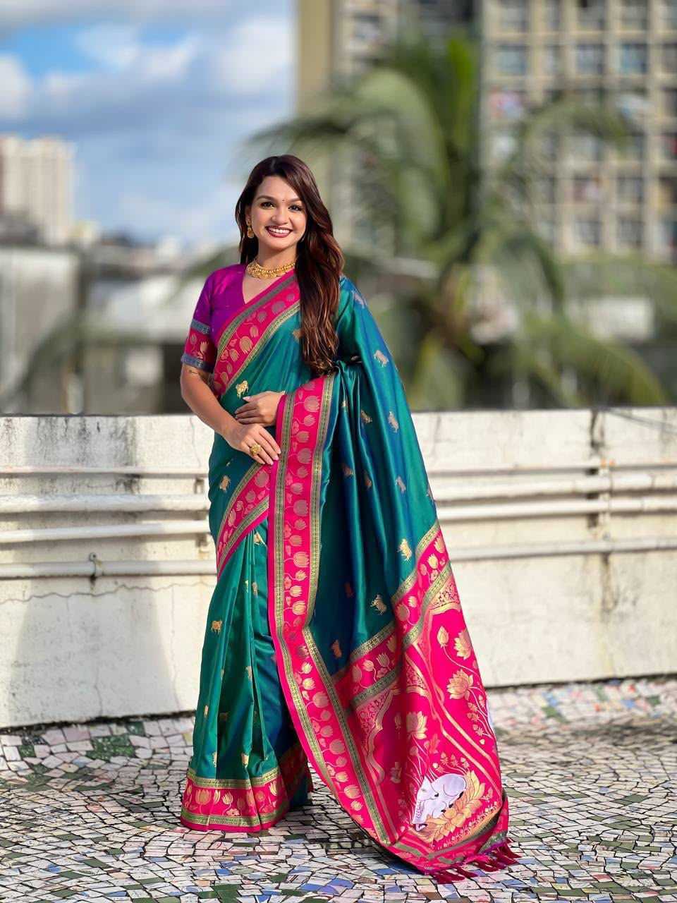 Cow Premium Silk Designer Saree
