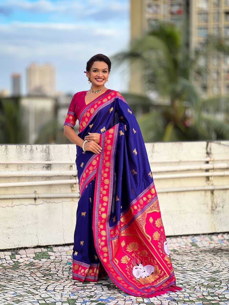 Cow Premium Silk Designer Saree