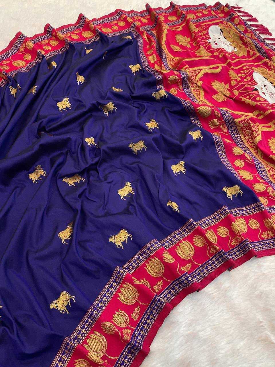 Cow Premium Silk Designer Saree