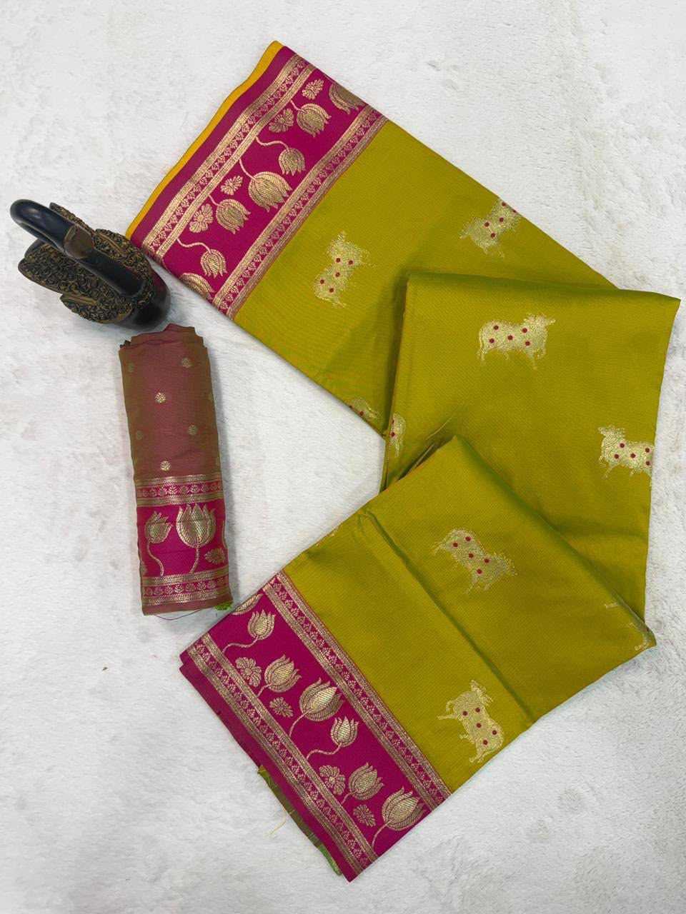 Cow Premium Silk Designer Saree